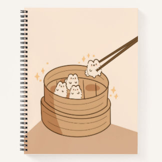 Kawaii Dim Sum Bunnies Spiral Notebook Notizbuch