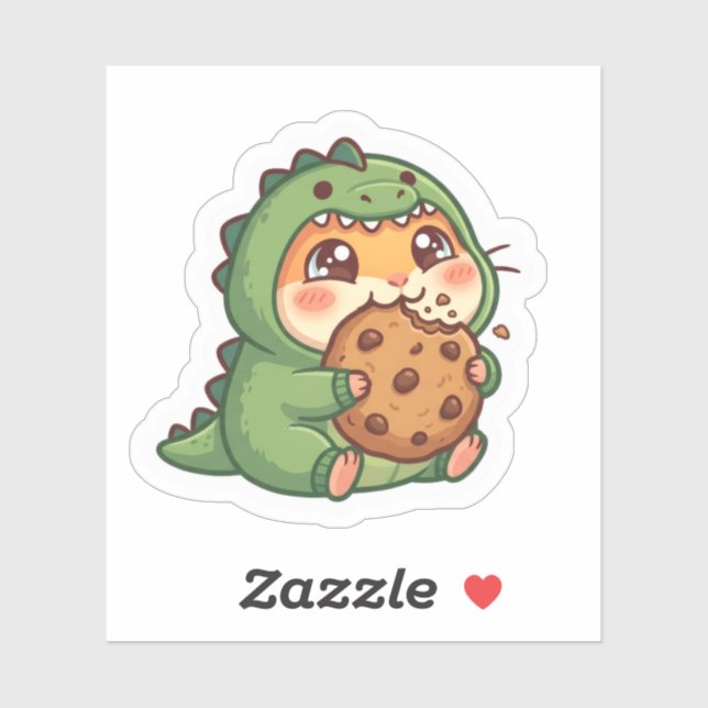 Kawaii-Dinosaur-Hamster-Cookie-Aufkleber Aufkleber (Blatt)