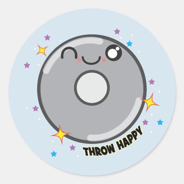 Kawaii Discus Thrower Stickers Gift (Vorderseite)