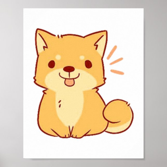 Kawaii dog Shiba Poster (Vorne)