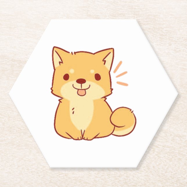 Kawaii dog Shiba Untersetzer (Vorderseite)