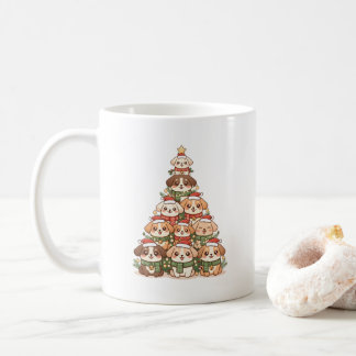 Kawaii Dogs Christmas Tree – Cute Festive Puppy  Kaffeetasse