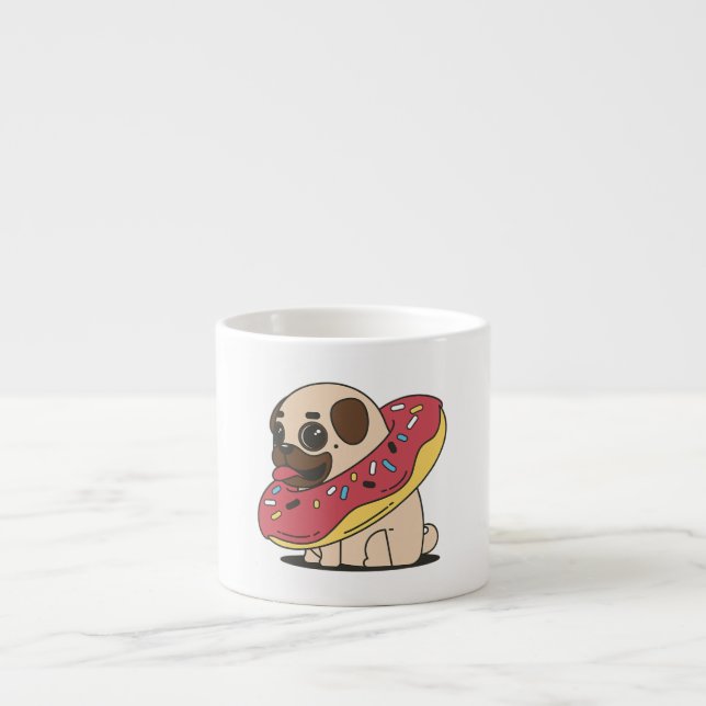 Kawaii Donut Mops Dog Tasse Geschenk | Geschenk fü (Vorderseite)