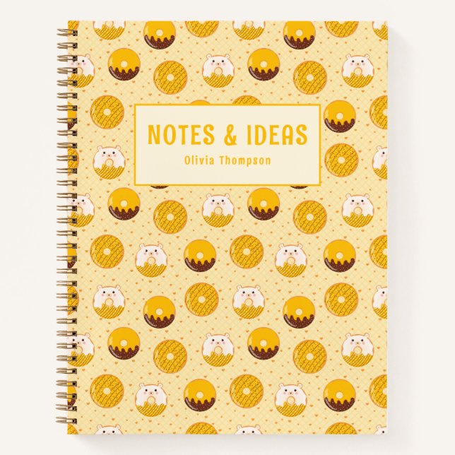 Kawaii Donut Muster Personalisierte Spiral Noteboo Notizbuch (Vorderseite)