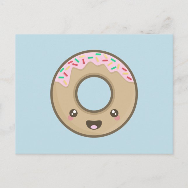 Kawaii Donut Postkarte (Vorderseite)