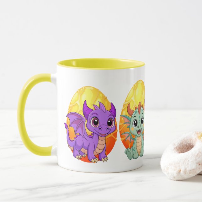 Kawaii-Drachen-Tasse Tasse (Mit Donut)