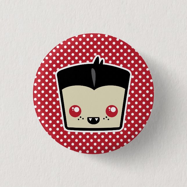 Kawaii Dracula Button (Vorderseite)