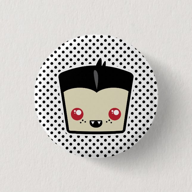 Kawaii Dracula Button (Vorderseite)