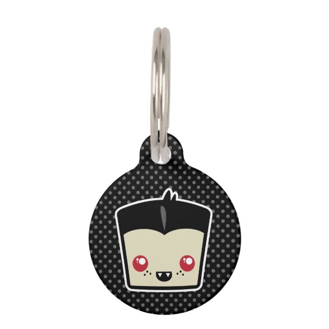 Kawaii Dracula Dog Tag Tiernamensmarke (Vorderseite)