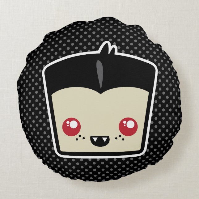 Kawaii Dracula Round Pillow Rundes Kissen (Rückseite)