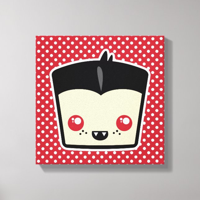 Kawaii Dracula Wrapped Canvas Leinwanddruck (Vorderseite)