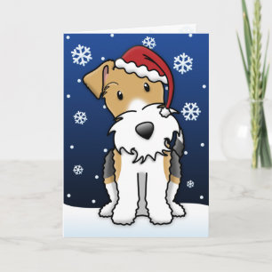 Kawaii Draht-Foxterrier-Weihnachtskarte Feiertagskarte