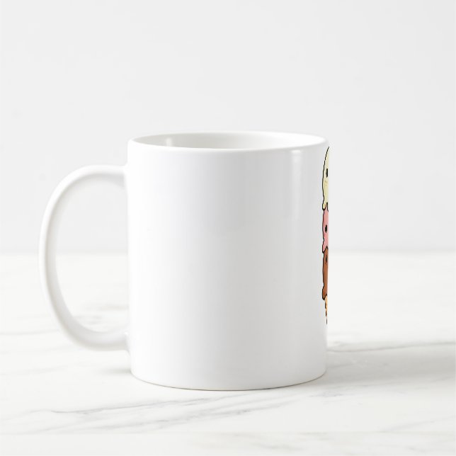 Kawaii Dreifach-Eiswaffel Kaffeetasse (Links)