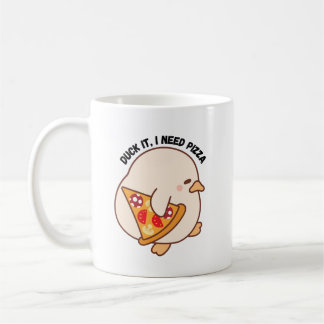 Kawaii Duck Pizza Lover Kaffeetasse