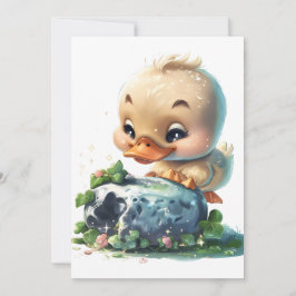 Kawaii Duckling Kissing the Blarney Stone Invitati Einladung