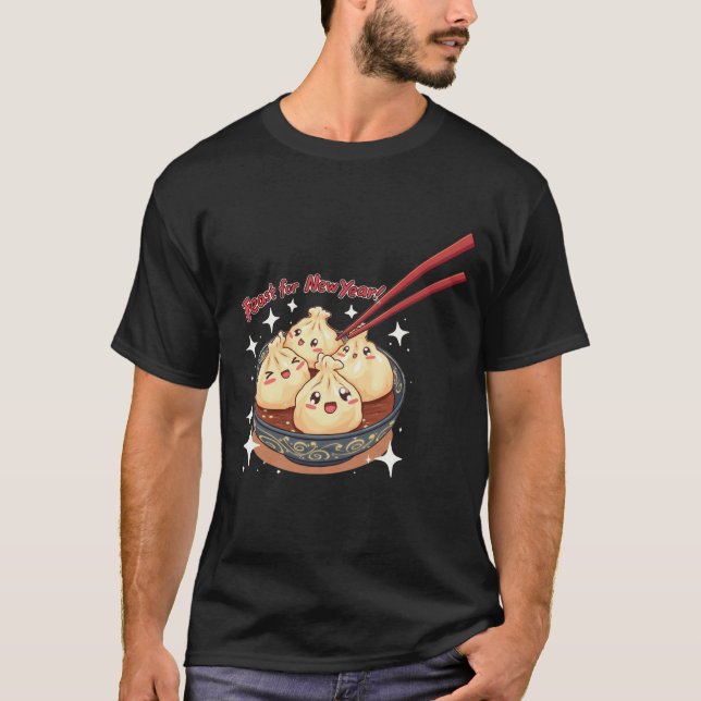 Kawaii Dumplings Neujahr T-Shirt (Vorderseite)