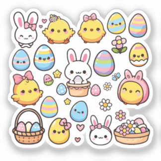 Kawaii Easter Aufkleber