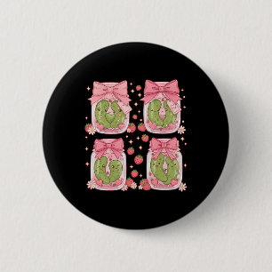 Kawaii eingelegter süßer Erdbeeren-Pickles-Glas Va Button