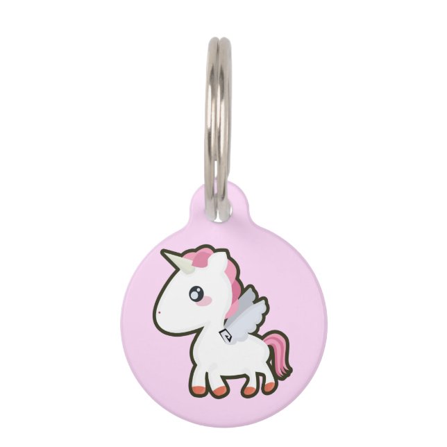 Kawaii Einhorn Haustiermarke (Vorderseite)