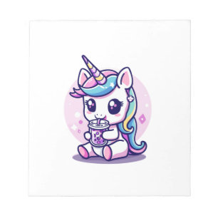 Kawaii-Einhorn isst Ramen-Nudelsuppe Cute Graph Notizblock