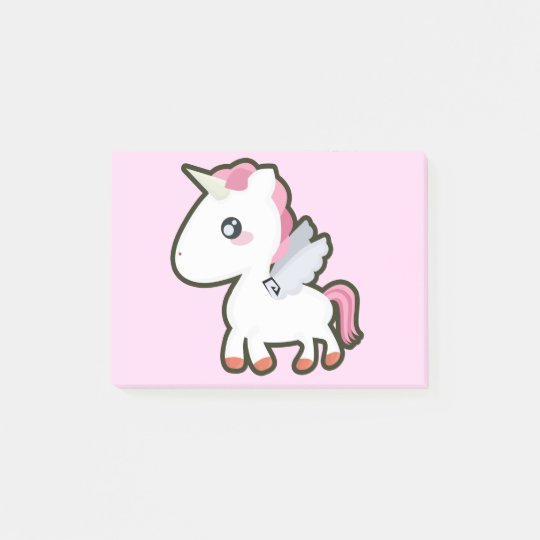 Kawaii Einhorn Post It Klebezettel Zazzleat