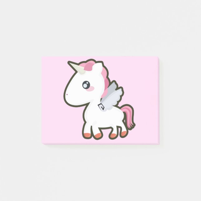 Kawaii Einhorn Post-it Klebezettel (Vorderseite)