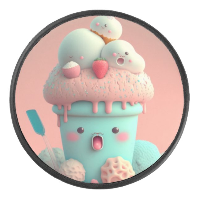 Kawaii-Eis Eishockey Puck (Vorderseite)