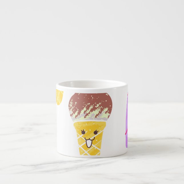 Kawaii Eis, niedlich, nahtlos. Espressotasse (Vorderseite)