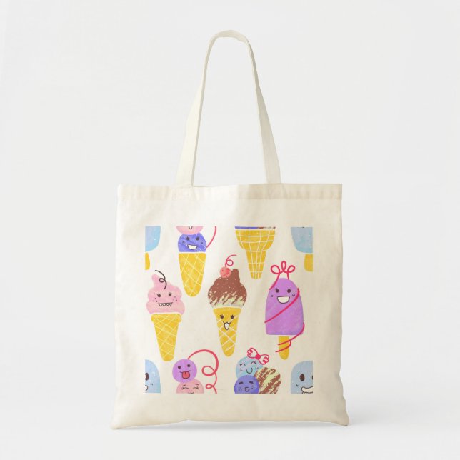 Kawaii Eis, niedlich, nahtlos. Tragetasche (Vorne)