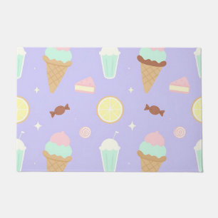Kawaii-Eis-Süßigkeiten-Muster Fußmatte
