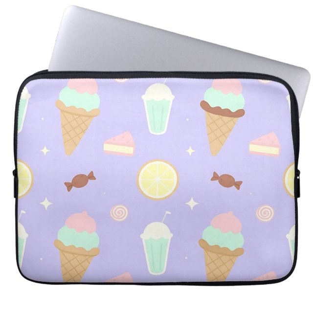 Kawaii-Eis-Süßigkeiten-Muster Laptopschutzhülle (Vorderseite)