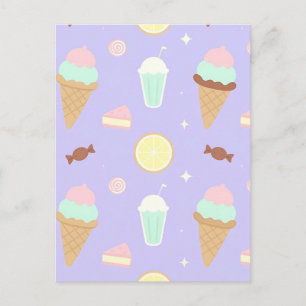 Kawaii-Eis-Süßigkeiten-Muster Postkarte