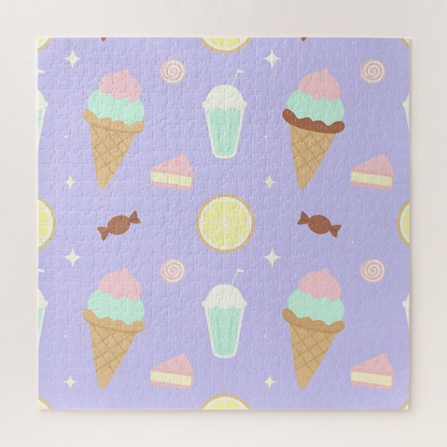 Kawaii-Eis-Süßigkeiten-Muster Puzzle (Vertikal)