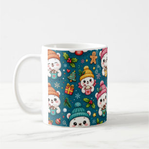 Kawaii-Eisbär-Gesichter-Muster-Kaffeetasse Kaffeetasse