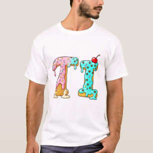 Kawaii-Eiscreme-Initial Süße Eiscreme-Buchstabe T-Shirt