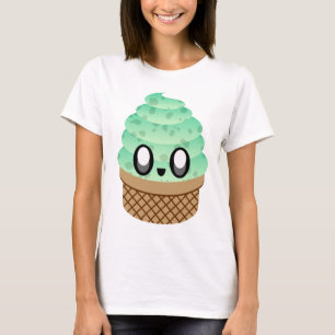 KAWAII EISCREME-MINZEN-SCHOKOLADENSPLITTER-KEGEL T-Shirt