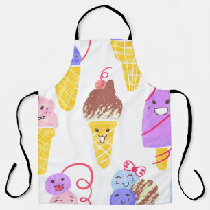Kawaii-Eiscreme, süß, nahtloses Muster. Schürze