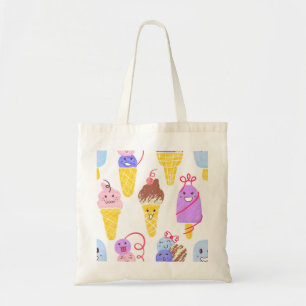Kawaii-Eiscreme, süß, nahtloses Muster. Tragetasche