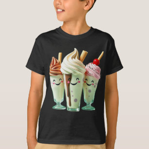 Kawaii Eiscreme-Trio Süße Dessert-Charaktere T-Shirt
