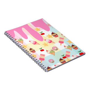 Kawaii-Eiscreme- und Tropfen-Notizbuch Notizblock