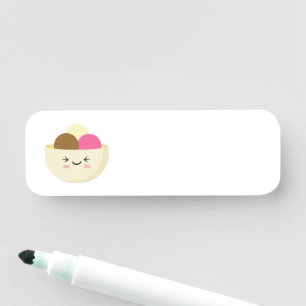 Kawaii-Eiskrem Namensschild