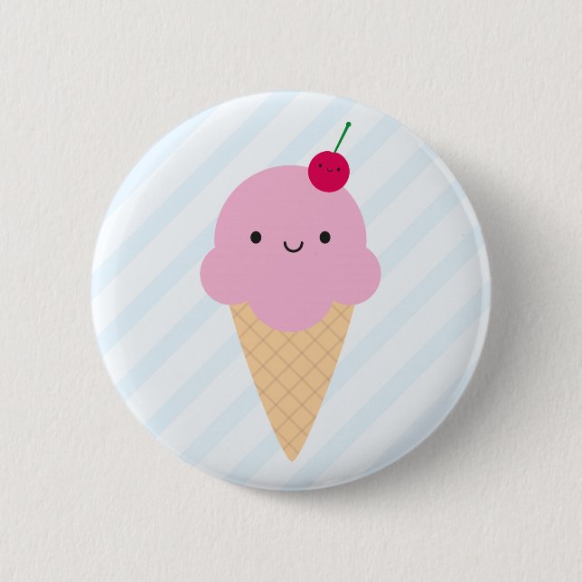 Kawaii Eistüte Button (Vorderseite)