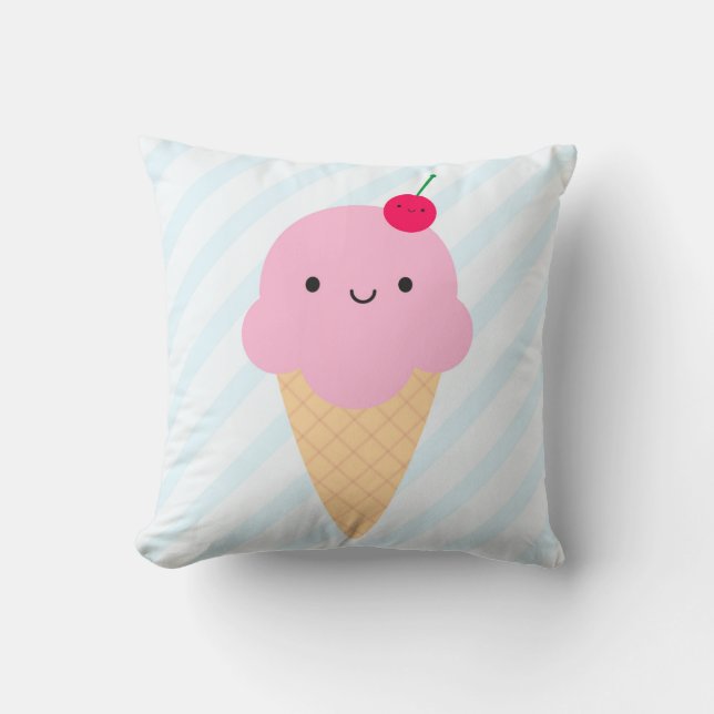 Kawaii Eistüte u. Eis-Lutschbonbon/Popsicle Kissen (Vorderseite)