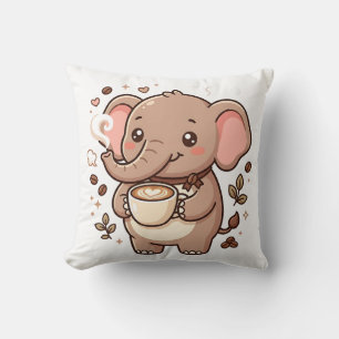Kawaii-Elefanten-Kaffeekissen Kissen