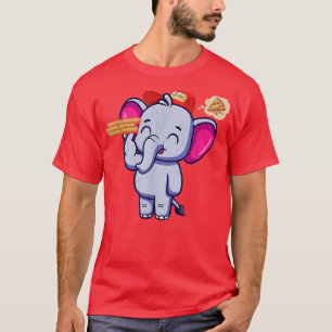 Kawaii Elephant Süße Tier Pizza Delivery Funny P T-Shirt