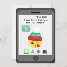 Kawaii Emoji themed Frohe Weihnachtsgrüße