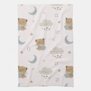 Kawaii Engelkatzen & Wolken (2) Geschirrtuch