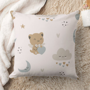 Kawaii Engelkatzen & Wolken (2) Kissen