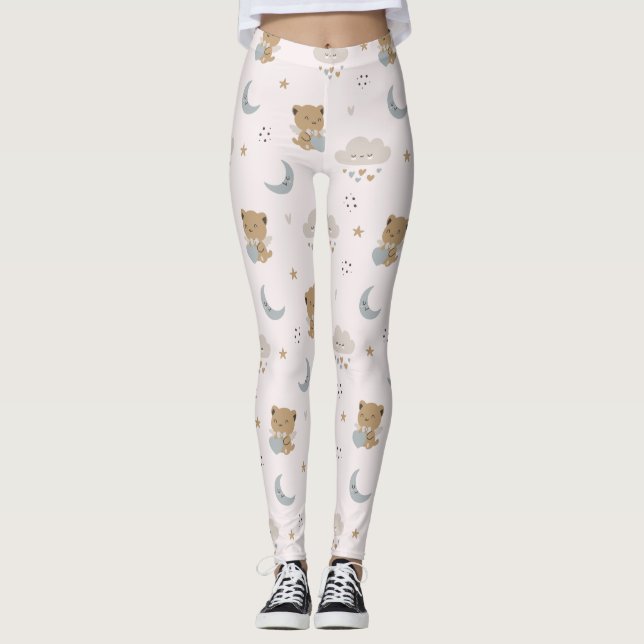 Kawaii Engelkatzen & Wolken (2) Leggings (Vorderseite)