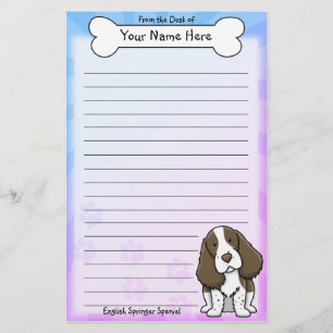 Kawaii englischer Springerspaniel-Briefpapier Briefpapier